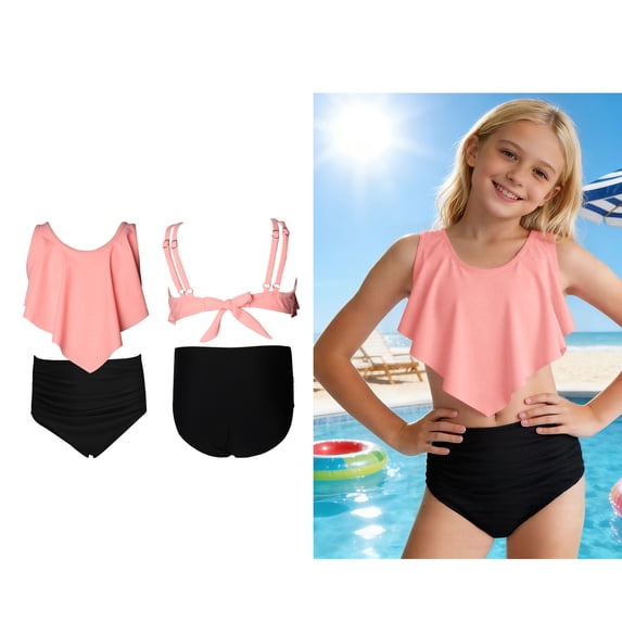 Toddler Girls Two Piece Swimsuits Bikini Sets Beach Ruffle Bathing Suits Cute Girls Bikini Size 2-3 Years