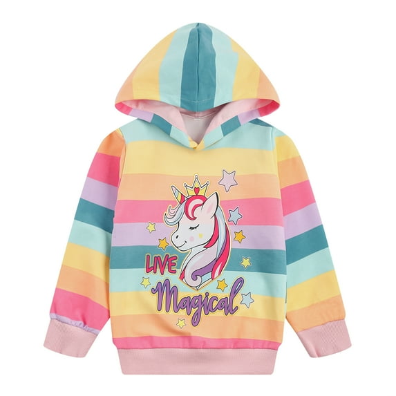 Toddler Girls Unicron Hoodie Sweatshit Casual Pink Fall Winter Clothes 4T