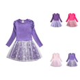thumbnail image 1 of Toddler Girls Velvet Long Sleeve Snowflake Tutu Party Dress with Sequins Print – Christmas Fall Winter Outfit, 1 of 6