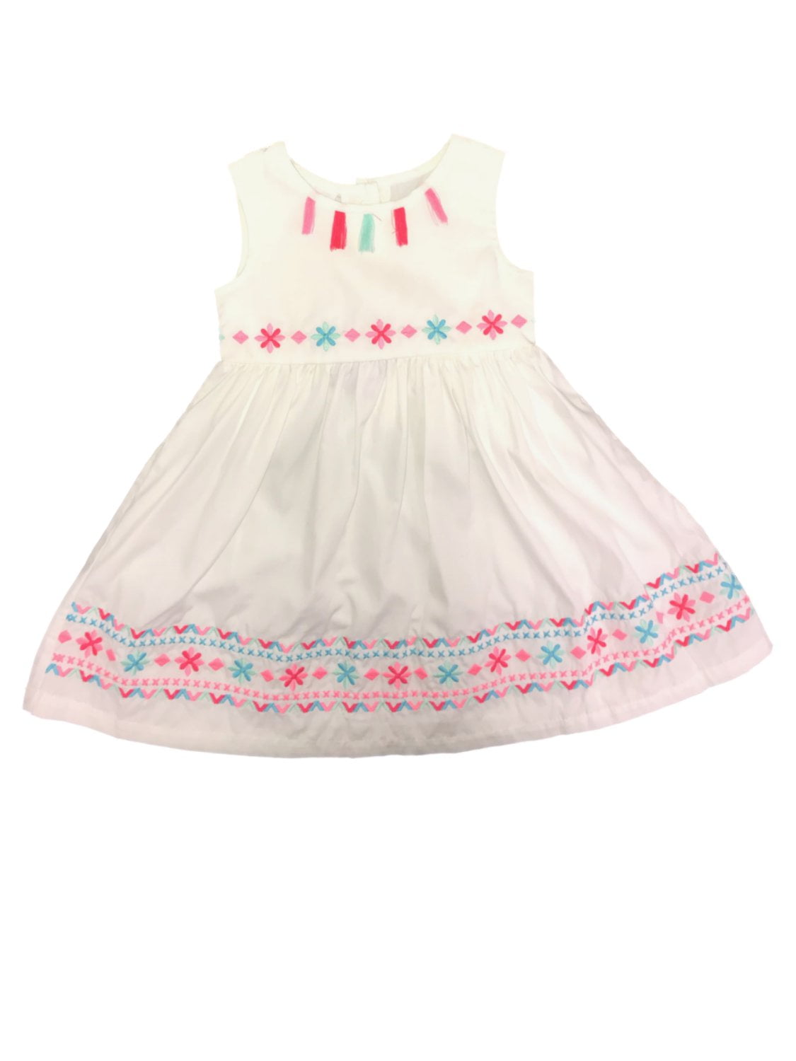 Spring And Summer Baby Girls Short Sleeves Floral Pink Dress