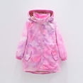 thumbnail image 1 of Toddler Girls Windbreaker Casual Outerwear Kids Lightweight Zip Hooded Jacket Baby Cute Coat Pink 10-11 Years, 1 of 7