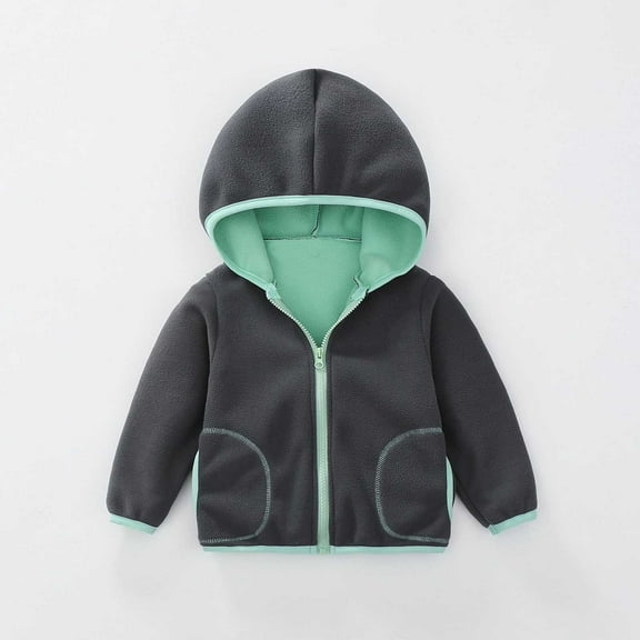 Toddler Girls Windproof Hooded Patchwork Jacket Warm Kids Outerwear Cozy Soft Winter Autumn