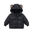 thumbnail image 1 of Toddler Boys Girls Winter Down Coat Adorable Bear Hooded Jacket Long Sleeve Light Puffer Padded Jacket Toddler Girl Clothes Winter 12-18 Months, 1 of 6