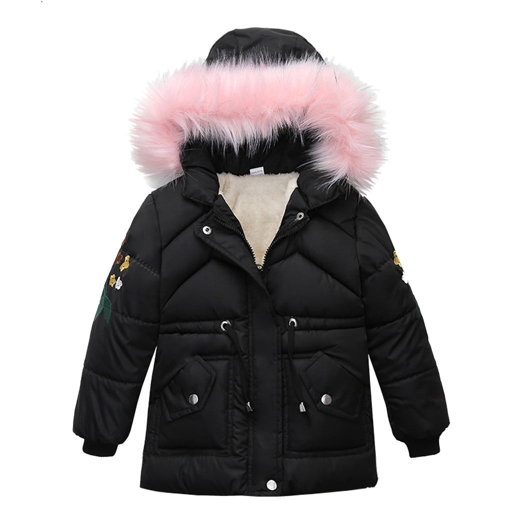 Girls Winter Coat Long Puffer Down Jacket Windproof Hooded Outwear Thick Padded Coat