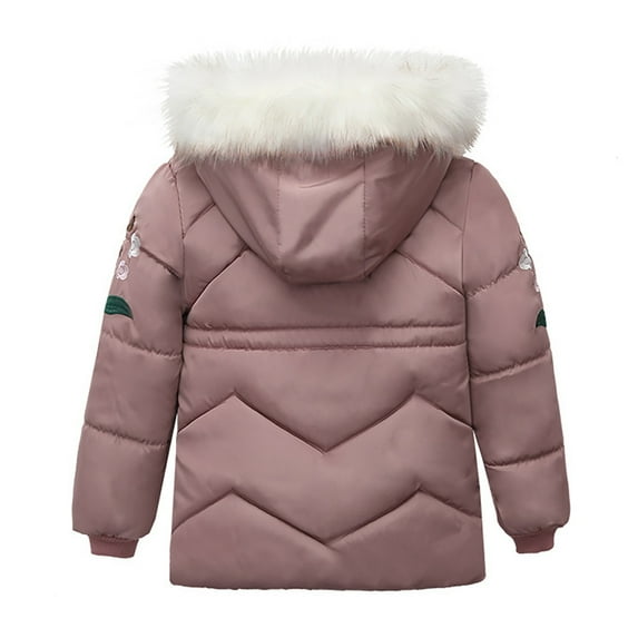 Toddler Girls Winter Coat Long Puffer Down Jacket Windproof Hooded Outwear Children's Thick Padded Coat Size 4-5T