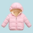thumbnail image 1 of Toddler Girls Winter Coat Puffer Jacket Zip up Long Sleeve Thicken Windproof Down Jacket Cute Hooded Jackets with Pockets Baby Boy Winter Jacket 3-4 Years, 1 of 3