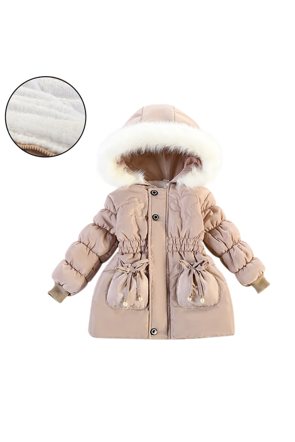 Toddler Girls Winter Coat Puffer Jacket Zip up Long Sleeve Windproof Down Jacket Warm Hooded Outdoor Coats Fall Jacket for Girls 12-18 Months