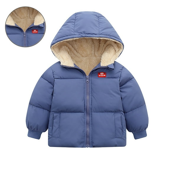 Toddler Girls Winter Coats Puffer Jacket Boys Full-Zip Long Sleeve Kids Warm Winter Coat Outerwear Warm Hooded Outdoor Coats Jacket for Baby Girl 18-24 Months