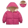 thumbnail image 1 of Toddler Girls Winter Coats Puffer Jacket Full-Zip Long Sleeve Windproof Down Jacket Warm Hooded Outdoor Coats Baby Girl Clothes Winter 18-24 Months, 1 of 3