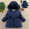 thumbnail image 1 of Toddler Girls Winter Coats Puffer Jacket Kids Full-Zip Long Sleeve Windproof Jacket Outwear Warm Hooded Outdoor Coats Fall Jacket for Girls 12-18 Months, 1 of 4