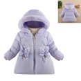thumbnail image 1 of Toddler Girls Winter Coats Puffer Jacket Zip up Long Sleeve Kids Warm Winter Coat Outerwear Cute Hooded Jackets with Pockets 3-4 Years Girl Jacket, 1 of 5