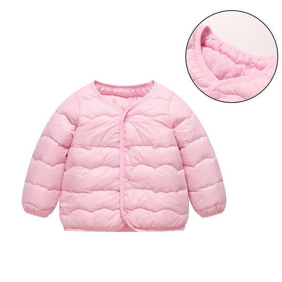 Toddler Girls Winter Coats Puffer Jacket Zipper Long Sleeve Kids Warm Outdoor Coats Winter Clothes for Toddler Girls 12-18 Months