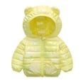 thumbnail image 1 of Toddler Girls Winter Down Coat Cute Bear Ear Hooded Jackets with Pockets Zipper Windproof Down Jacket Toddler Jacket Outwear 12-18 Months, 1 of 5