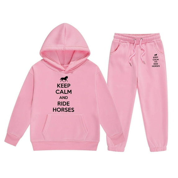 Toddler Girls Winter Outfits 2 Piece Hoodie Jogger Set Casual Letter Print Pullover With Pants Outfit Clothing Pink Size 2-3T
