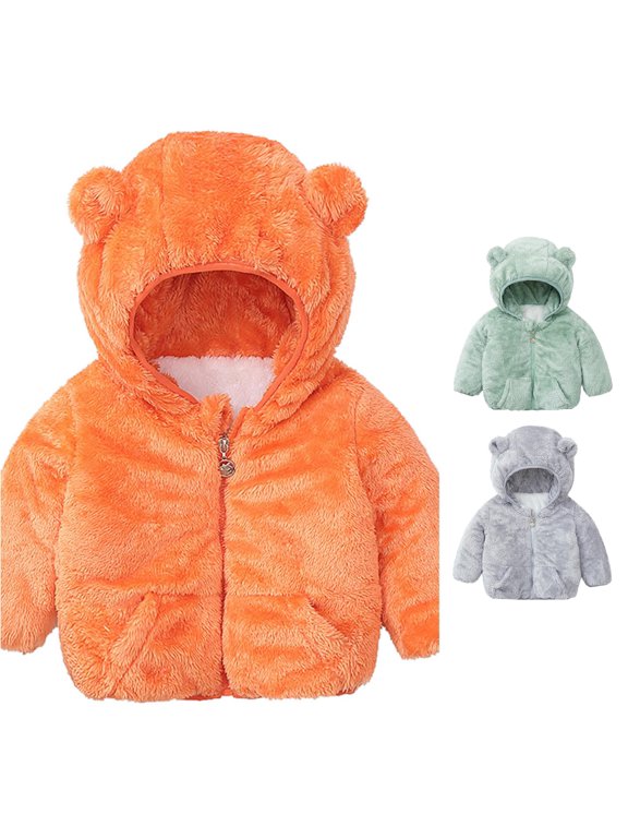 Toddler Girls Winter Windproof Solid Bear Ears Hooded Coat With Pocket Jacket Kids Warm Outerwear Swallowtail Jacket Kids Dress Coat for Girls Thick Winter Jackets for Kids Ski Jacket Girls 4t Girls