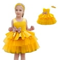 thumbnail image 1 of Toddler Girls Yellow Dress Ruffle Girl Tulle Dress Flower Dress for Girls Hallowmas Dresses for Toddler Girls 18-24 M, 1 of 5
