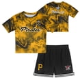 thumbnail image 1 of Toddler Gold/Black Pittsburgh Pirates Pinch Hitter Infielder T-Shirt & Shorts Set, 1 of 5
