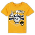 thumbnail image 1 of Toddler Gold Milwaukee Brewers Ball Boy T-Shirt, 1 of 1