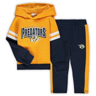 Nashville Predators Fanatics Branded Prep Color Block Pullover Hoodie - Navy /Gold