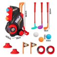 thumbnail image 1 of Toddler Golf Set for 1 2 3 4 Years Old, Upgraded Kids Golf Cart with Unique Shoulder Strap Design, Indoor and Outdoor Golf Toys Christmas Gift for Boys Girls (Pink),Black With Mat, 1 of 6