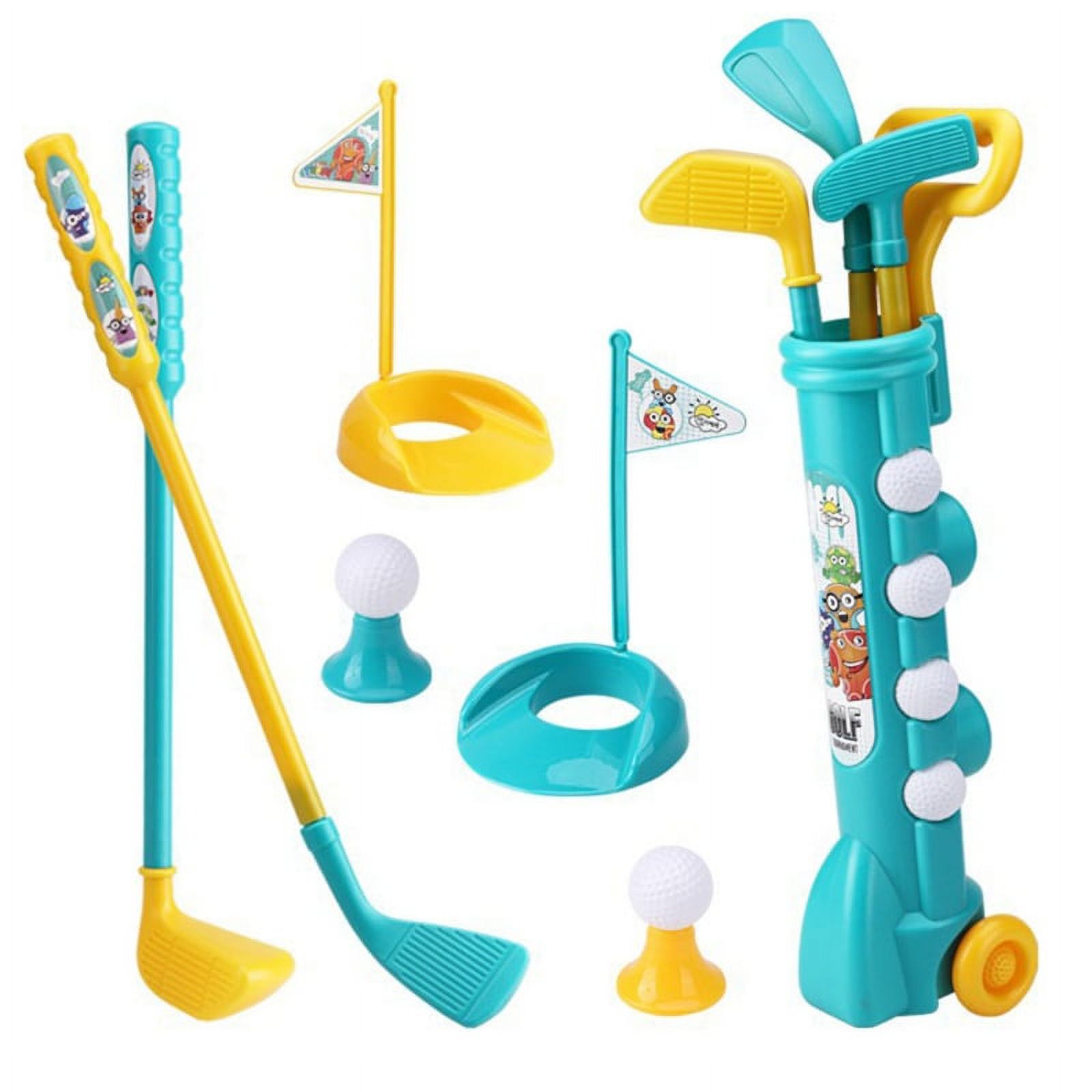 Toddler Golf Set Toys Kids Golf Cart Toys Sets with Golf Sticks, Balls