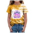 thumbnail image 1 of Toddler Graphic Tees Girls Halloween Toddler Girl Tees Halloween T-Shirts for Toddler Girls Short Sleeve Crew Neck Flower Ghost Pumpkin Bowknot Tees Tops Size 5-6 Years,Yellow, 1 of 4