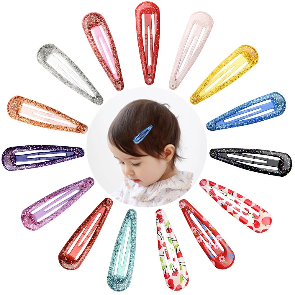 Toddler Hair Clips, 15PCS Cute Mini Snap Hair Clips for Baby Girls Kids