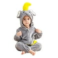 thumbnail image 1 of Toddler Halloween Animal Onesies Long Sleeves Cute Flannel Jumpsuit Hoodie Kids Dress Up Clothes Role-Play Party Gray, 25 M, 1 of 7