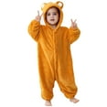 thumbnail image 1 of Toddler Halloween Bear Onesies Long Sleeves Cute Flannel Jumpsuit Hoodie Kids Dress Up Clothes Role-Play Party Yellow, 1 T, 1 of 7