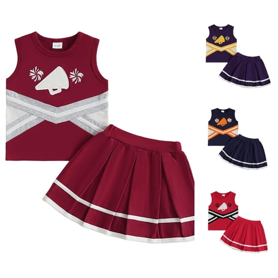 Toddler Halloween Clothes Girls Outfits Set for Little Cheerleader Style Skirts and Top for Summer for School and Outdoors for 0-4 Years Girls 6-12 Months