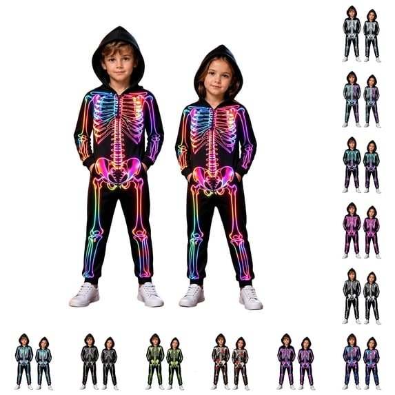 Toddler Halloween Costume Girl Boy Long Sleeve Zip Up Hooded Jumpsuit Party Dress