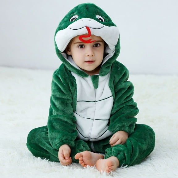Toddler Halloween Adorable Animal for Toddler Flannel Hooded Romper Autumn Winter Outfits Toddler Girls Boys Christmas Outfit