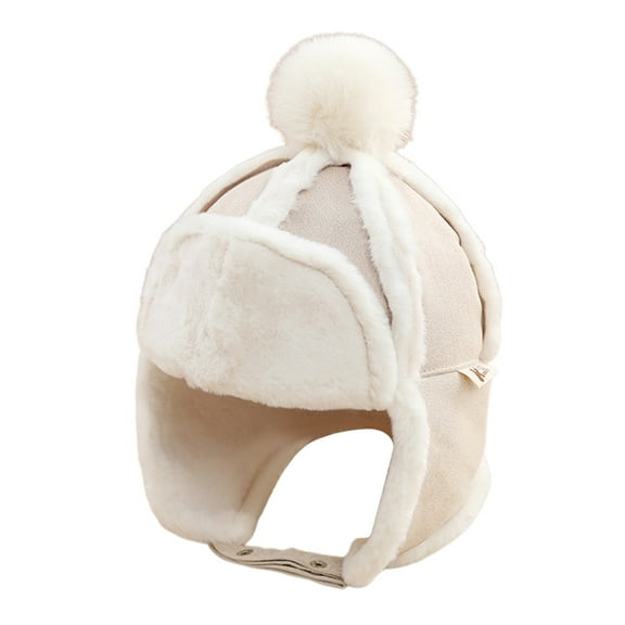 Toddler Hat Baby Winter Knitted Hat Full Face & Warm Lined - Thick Soft Yarn Cap,Warm Thermal for Cold Weather,Stylish Headwear for Outdoor Activities,Size:8-24 Months