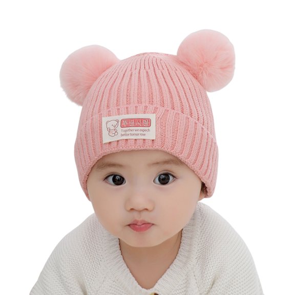 Toddler Hat Girls Boys Knit Fall Winter Children Cute Warm Outwear Solid Color Cap Hats for Baby Boys 6 12 Months Toddler Winter Hat Girl
