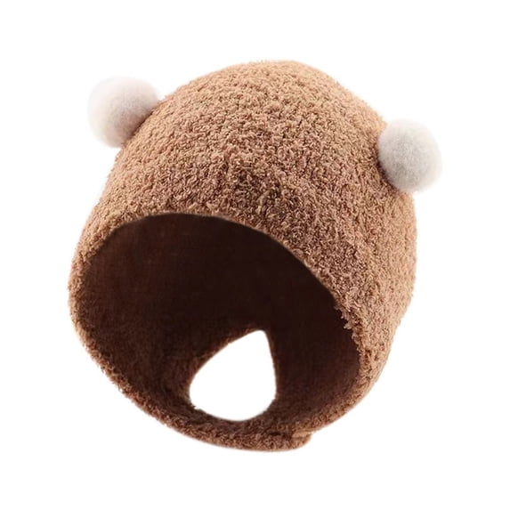 Toddler Hat Newborn Toddler Warm Hip Hop Soft Cute Thickened Warmer Bonnet Newborn Cap Autumn Winter Hats Baby Children Beanie Caps BROWN