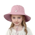 thumbnail image 1 of Toddler Hat,Toddler Kids' Wide Brim Bucket Hat UPF 50+ Solid Color Sun Hat for Beach & Summer Outdoor,Kids Hats,Pink,4-7 Years, 1 of 4