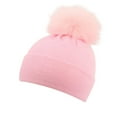 thumbnail image 1 of Toddler Hat Winter Knitted Hat With Pompom & Warm Lined - Thick Soft Yarn Cap,Warm Thermal for Cold Weather,Stylish Headwear for Outdoor Activities,Size:1-2 Years, 1 of 3