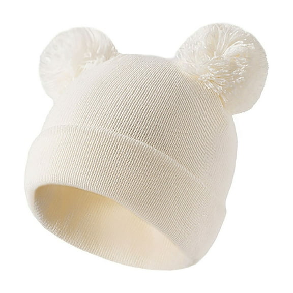 Toddler Hat Winter Knitted Hat With Pompom & Warm Lined - Thick Soft Yarn Cap,Warm Thermal for Cold Weather,Stylish Headwear for Outdoor Activities,Size:2-8