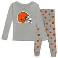 thumbnail image 1 of Toddler Heather Gray Cleveland Browns Long Sleeve T-Shirt and Pants Sleep Set, 1 of 5
