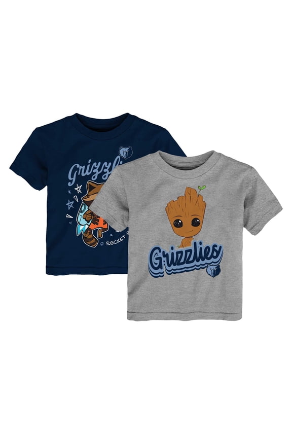 Toddler Heather Gray Memphis Grizzlies Two-Piece Guardians Of The Galaxy T-Shirt Set