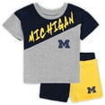thumbnail image 1 of Toddler Heather Gray Michigan Wolverines Super Star T-Shirt & Shorts Set, 1 of 3