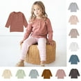thumbnail image 1 of Toddler Henley Long Sleeve Shirts Cotton Ribbed Solid T-Shirt Boy Fall Clothes Basic Tees Tops, 1 of 5