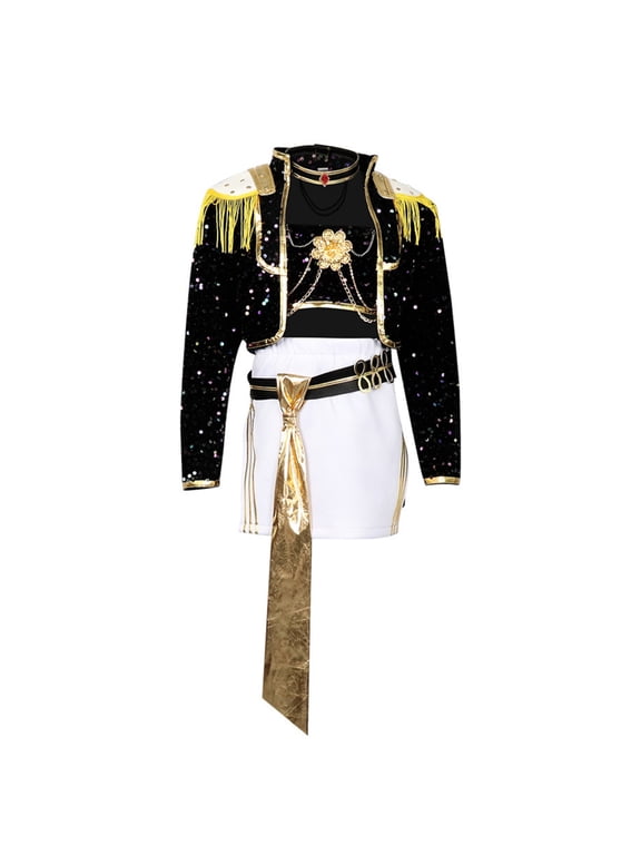 Toddler Hhalloween Costumes Halloween Costume Pop Star Stage Outfit Pop Idol Printed Jacket