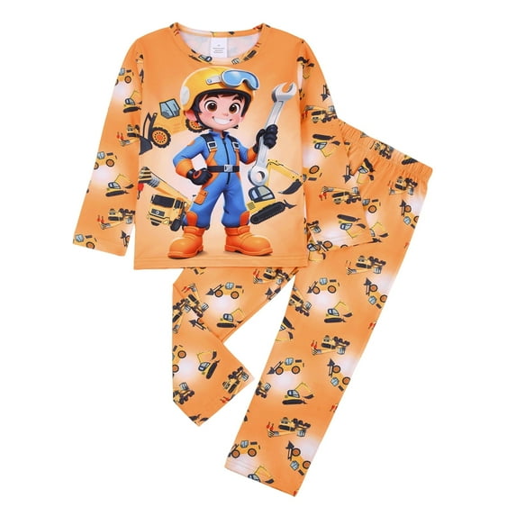 Toddler High Definition Digital Camo Dinosaur Print Boys Outfits Set Pajama Long Sleeve Night Glow Jumpsuit