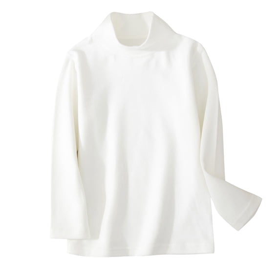 Toddler High Neck Baby Girl Boy Pullover Long Sleeve Mock Neck Basic Sweaters Solid Color Winter Clothes, 3-4 Years White