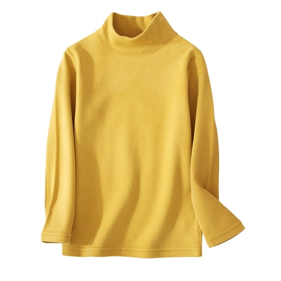 Toddler High Neck Baby Girl Boy Pullover Long Sleeve Mock Neck Basic Sweaters Solid Color Winter Clothes, 5-6 Years Yellow