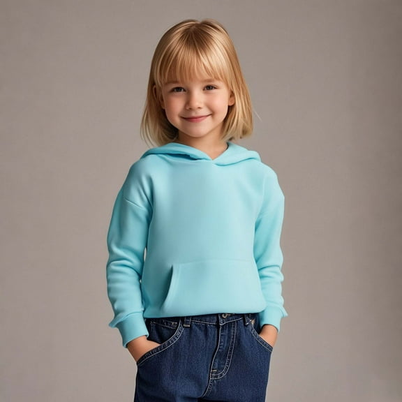 Toddler Hoddies Blue Hoodies Long Sleeve Pullover Tops Warm Fall Winter Clothes 2T Girl Clothes