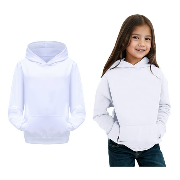 Toddler Hoddies Kids White Hoodie Long Sleeve Pullover Tops Warm Fall Winter Clothes Little Girls Clothes 2-3 Years