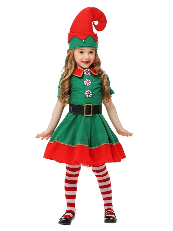 Holiday Elf Girl's Fancy-Dress Costume for Toddler, 4T