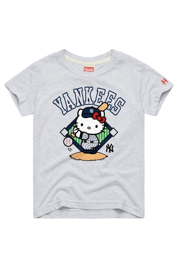 Toddler Homage  Ash New York Yankees Hello Kitty x MLB Tri-Blend T-Shirt